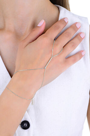 Gümüş rodyumlu zirkon taşlı moderm bar (çubuk) şahmeran SGTL13012RODAJ