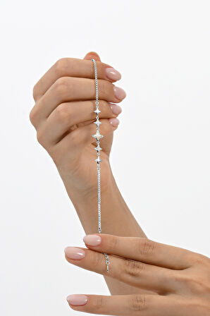 925 ayar gümüş rodyumlu sedef ve zirkon taşlı sıralı kuzey ışığı gümüş bileklik SGTL13061RODAJ