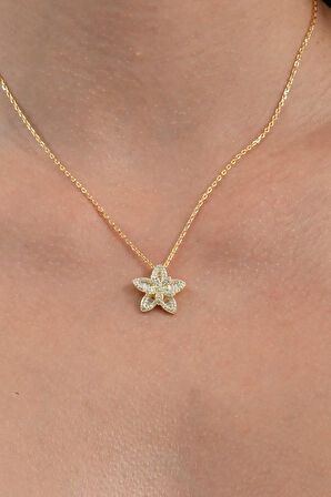 925 Ayar gümüş altın yaldızlı baget kesim zirkon taşlı sihirli döner çarklı lotus çiçeği kolye   SGTL13094GOLD