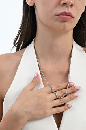 925 Ayar gümüş burgu modeli gümüş halat zincir 