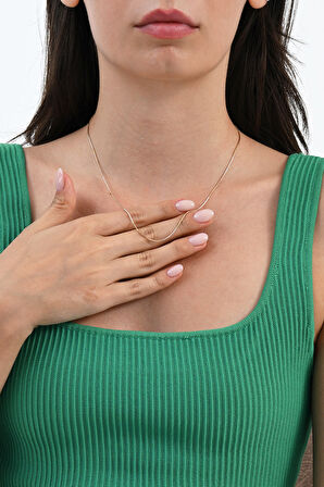 925 Ayar gümüş altın, gümüş ve rose italyan üç renkli yılan gümüş kolye zincir SGTL13102RENKLI