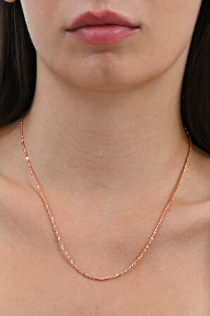 925 Ayar gümüş rose stella rocco lazer kesim italyan halat zincir SGTL13103ROSE