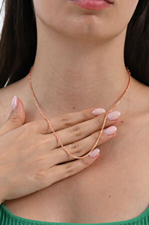 925 Ayar gümüş rose stella rocco lazer kesim italyan halat zincir SGTL13103ROSE