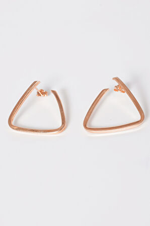 925 ayar gümüş küpe rose geometrik üçgen tasarım küpe SGTL13153ROSE