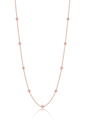 925 Ayar Gümüş Zincir Rose  Kaplama İtalyan Hepsi Top Top Zincir Kolye SGTL13316ROSE