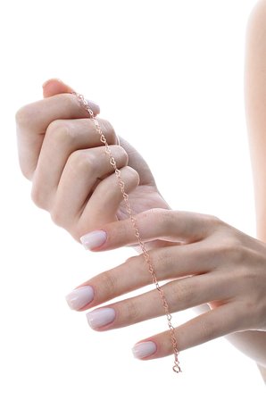 925 Ayar Gümüş Rose Kaplama Tasarım Birbirine Bağlı Kalpler Zincir Halhal SGTL13438ROSE