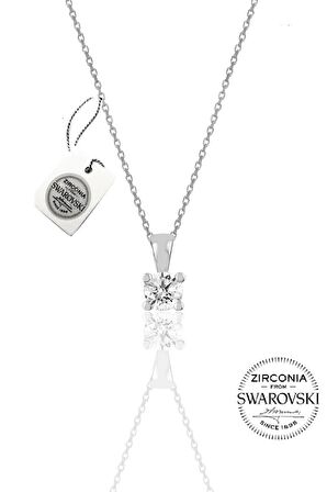 Gümüş Swarovski tek taş modeli üçlü set