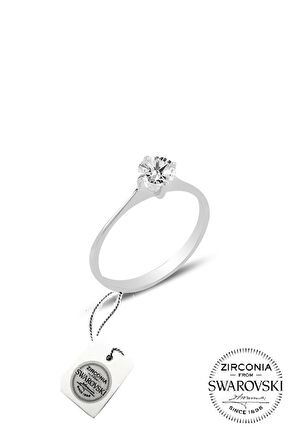 Gümüş Swarovski tek taş modeli üçlü set