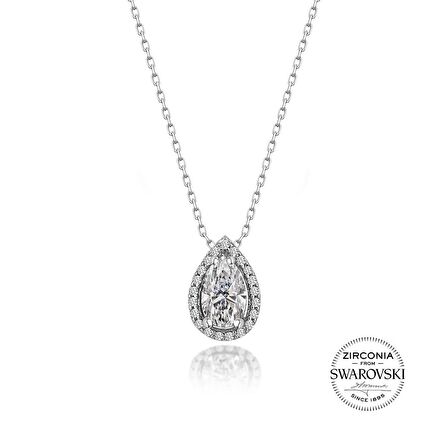 Gümüş Swarovski taşlı pırlanta modeli damla üçlü set