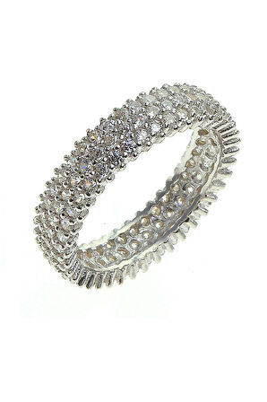 tamtur üç sıralı zirkon taşlı yüzük SGTL5733