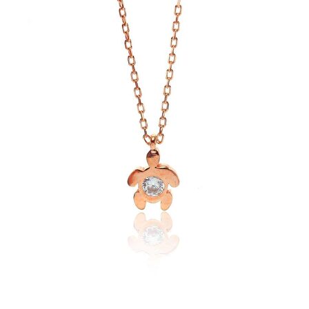 Mini pırlanta modeli kaplumbağa  kolye