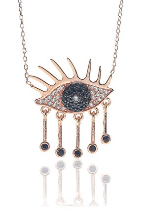 Onix ve zirkon taşlı göz kolye