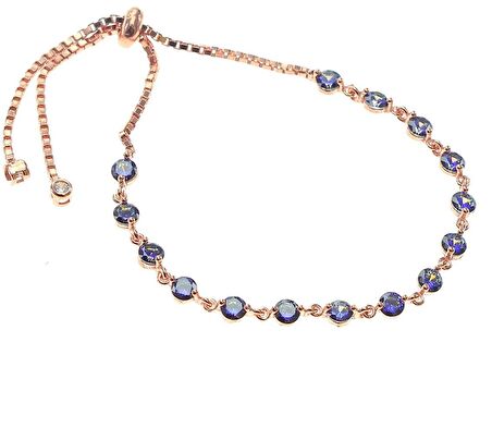 Gümüş mavi mistik topaz taşlı bileklik