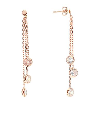 Gümüş rose taşlı küpe