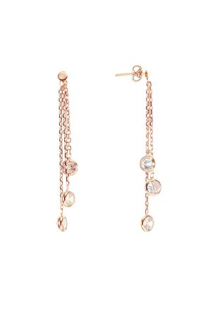 Gümüş rose taşlı küpe