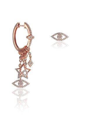 Gümüş göz modeli şans küpe