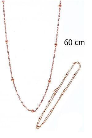 Gümüş 60 cm top top zincir