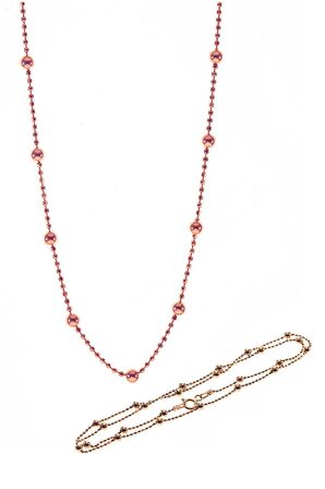 Gümüş 45 cm rose hepsi top top zincir