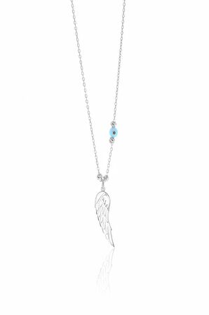 Gümüş dorica toplu kanat kolye