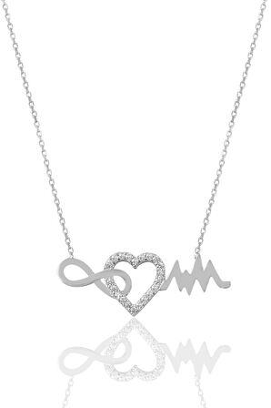 Gümüş kalbimdeki sonsuz ritim kolye