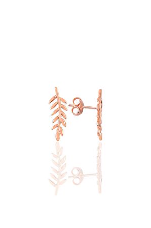 Gümüş yaprak modeli küpe