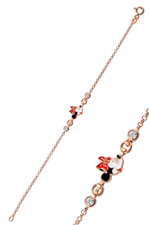 Gümüş mineli zirkon taşlı mice modeli bileklik
