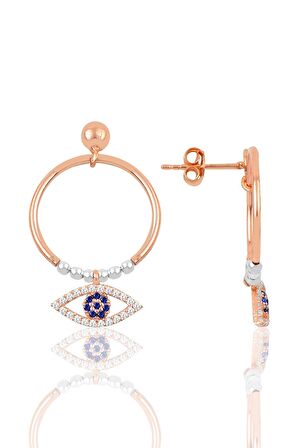 Gümüş göz modeli eksenler küpesi