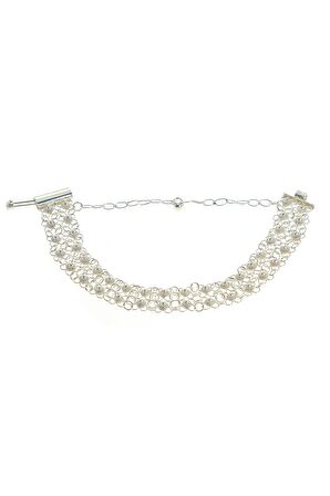 Gümüş çift sıralı kişniş modeli telkari bileklik