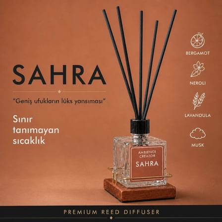 AKS - SAHRA REED DIFFUSER / ODA KOKUSU (50 ML) -  Alkolsüz özel formül