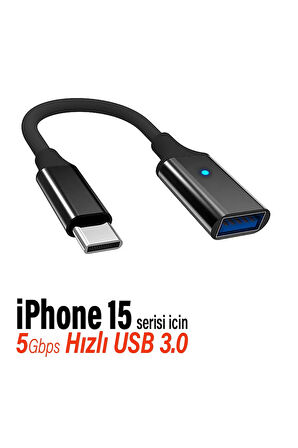 Type-C USB Çevirici iPhone 15 15 Pro 15 Pro Max Uyumlu 5 Gbps Hızlı Veri Aktarıcı Type C Dönüştürücü