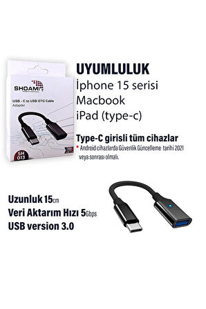 Type-C USB Çevirici iPhone 15 15 Pro 15 Pro Max Uyumlu 5 Gbps Hızlı Veri Aktarıcı Type C Dönüştürücü