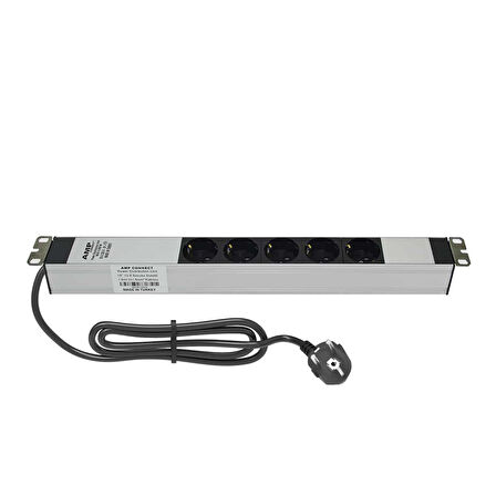 AMP CONNECT 19"1U 5'lı Schuko Direkt Bağlantılı Kabinet Grup Prizi (PDU)-16A 