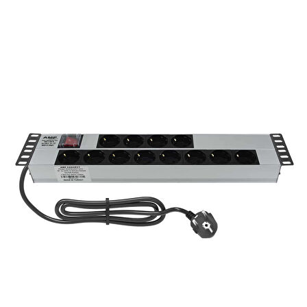 AMP CONNECT 19" 2U 12'li Schuko Anahtarlı Kabinet Grup Prizi (PDU)-16A