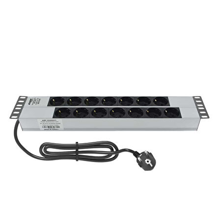 AMP CONNECT 19"2U 14'lü Schuko Direkt Bağlantılı Kabinet Grup Prizi (PDU)-16A 