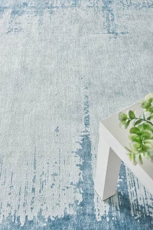 Çerçeve Model Mavi Gri Desenli Baskı Şönil Kilim Kaymaz Taban Salon Oturma Odası Yatak Odası Kilimi SH21