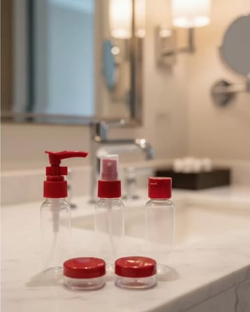 5’Li Seyahat Boy Kozmetik Şişe Seti 30 Ml Çantalı Organizer