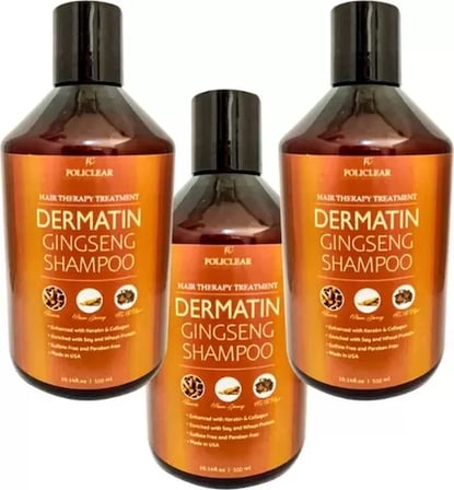 Policlear Dermatin Shampoo Ginsengli 500 Ml X 3 Adet