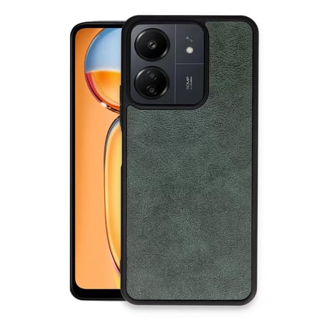 Xiaomi Redmi 13C Kılıf Aras Deri Kapak - Koyu Yeşil