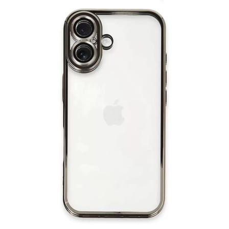 Apple İphone 16 Kılıf Razer Lensli Silikon - Titanyum Gri