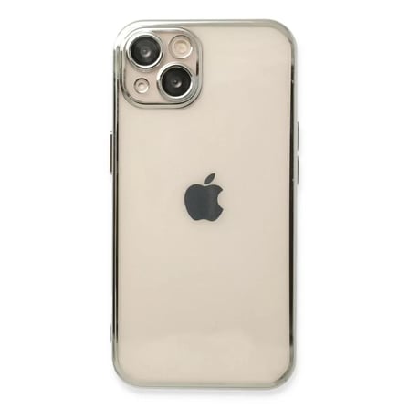 Apple İphone 13 Kılıf Razer Lensli Silikon - Gümüş