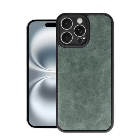 Apple İphone 16 Pro Kılıf Aras Deri Kapak - Koyu Yeşil