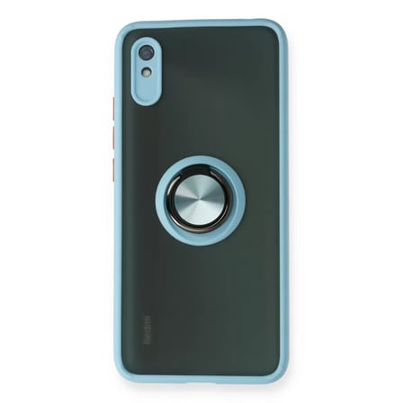 Xiaomi Redmi 9A Kılıf Montreal Yüzüklü Silikon Kapak - Buz Mavi
