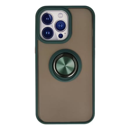Apple İphone 15 Pro Max Kılıf Montreal Yüzüklü Silikon Kapak - Yeşil