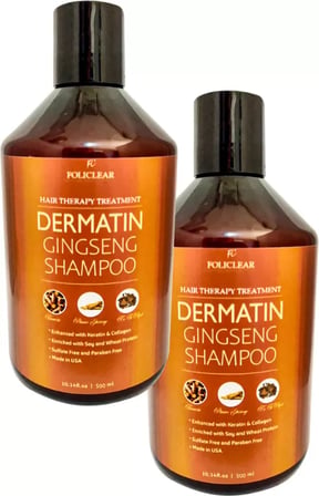 Policlear Dermatin Shampoo Ginsengli Özel Bakım Şampuanı 500 Ml X 2 Adet + Jel