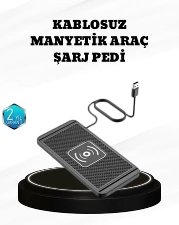 15W Manyetik Kablosuz Şarj Pedi Araç Masa Kullanımına Uygun Qi Şarj Cihazı