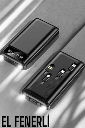 Powerbank 20.000 Mah Dijital Göstergeli Lcd Ekran Uzun Pil Ömrü