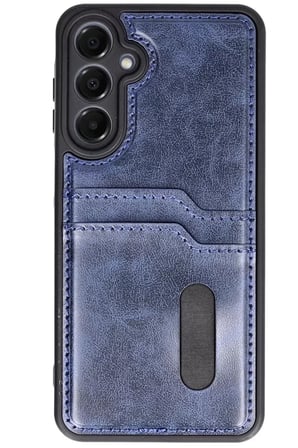 Newface Samsung Galaxy S24 Fe Kılıf Sara Kartvizitli Deri Kılıf - Lacivert