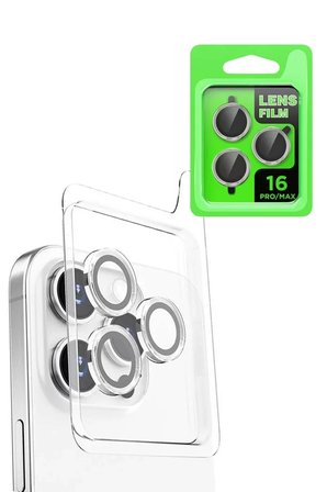 Newface İphone 16 Pro Raze Metal Kamera Lens - Beyaz