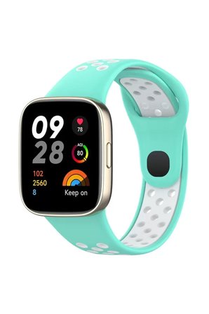 Newface Redmi Watch 3 Spor Delikli Kordon - Turkuaz-Beyaz