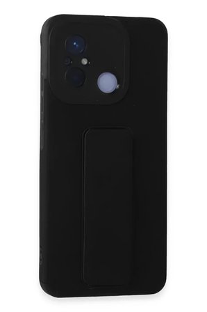 Newface Redmi 12C Kılıf Mega Standlı Silikon - Siyah